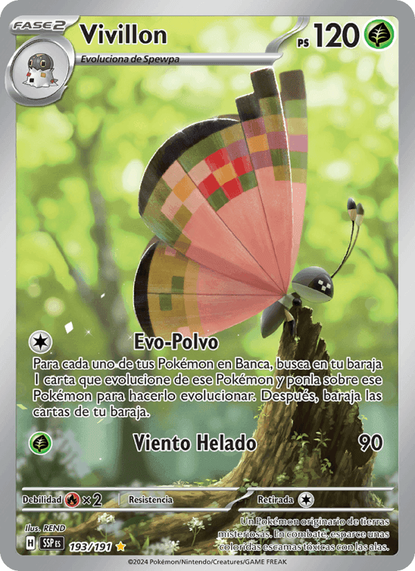 Vivillon, carta 193 de Chispas Fulgurantes