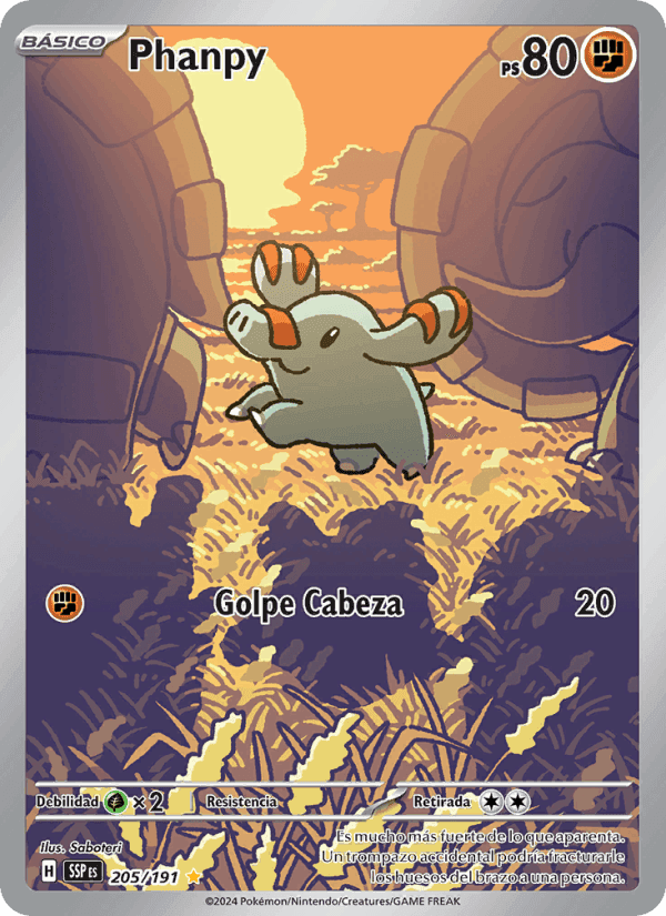 Phanpy, carte 205 de Chispas Fulgurantes