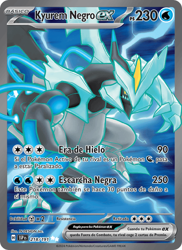 Kyurem Negro ex, card 218 from Chispas Fulgurantes
