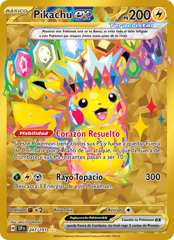 Pikachu ex, carta 247 di Chispas Fulgurantes