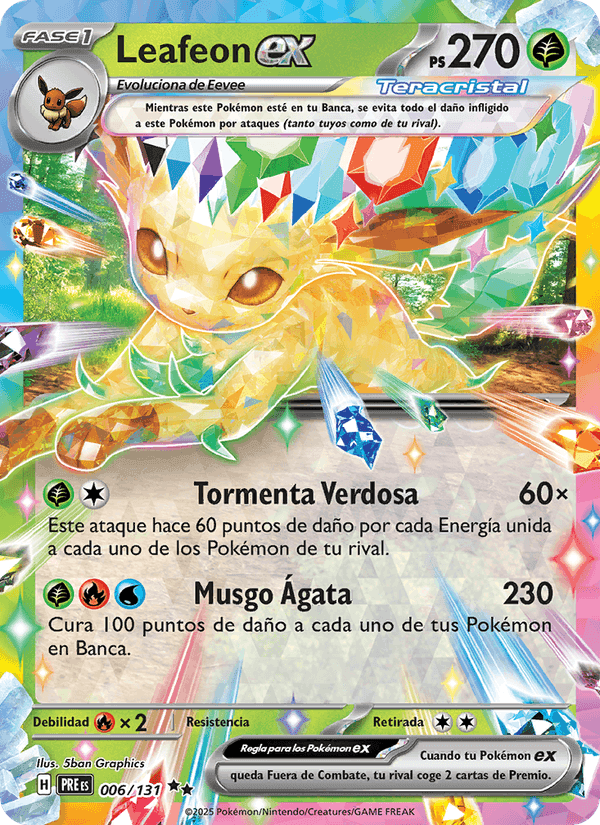 Leafeon ex, carte 006 de Evoluciones Prismáticas