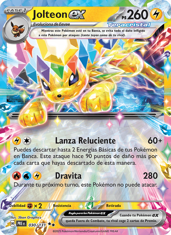 Jolteon ex, carta 030 de Evoluciones Prismáticas