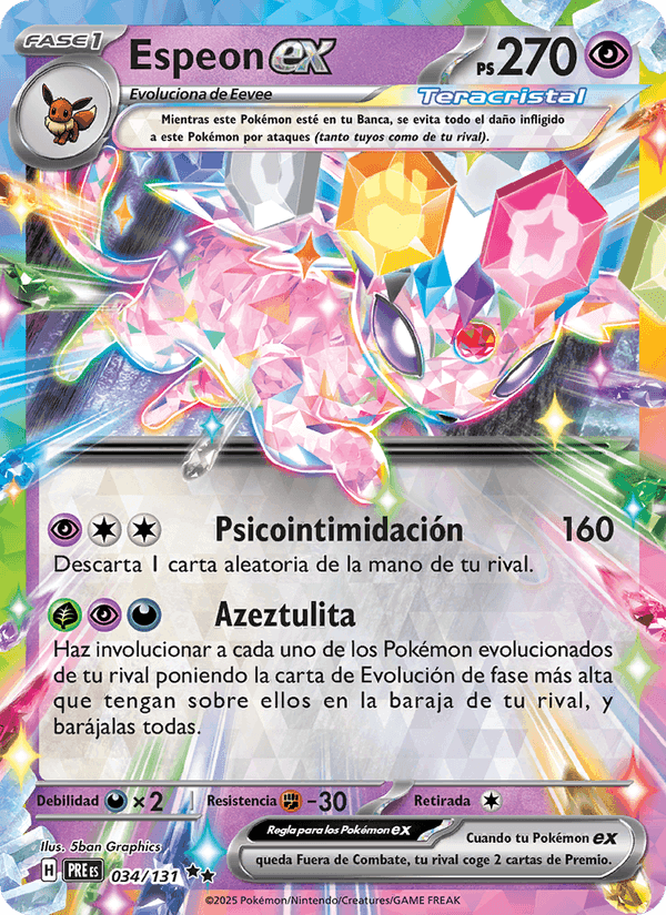 Espeon ex, carta 034 de Evoluciones Prismáticas