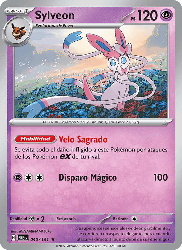 Sylveon, carta 040 de Evoluciones Prismáticas