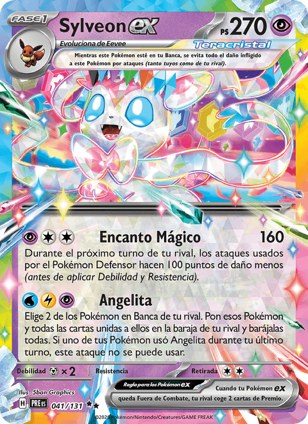 Sylveon ex, carta 041 de Evoluciones Prismáticas