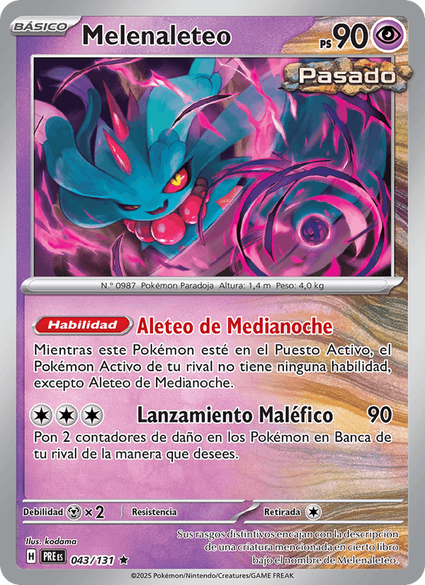 Melenaleteo, carta 043 de Evoluciones Prismáticas