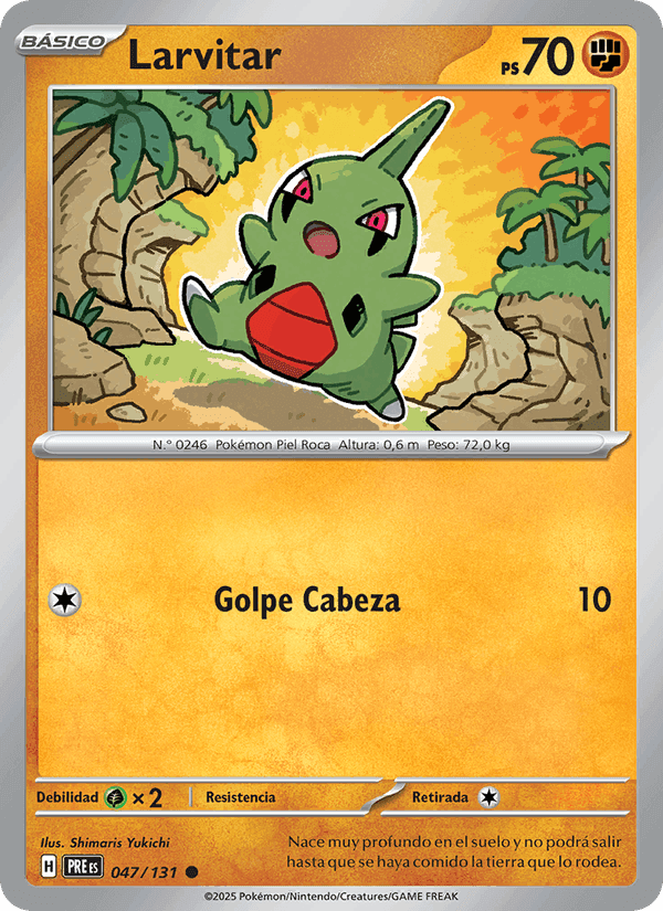 Larvitar, carta 047 de Evoluciones Prismáticas