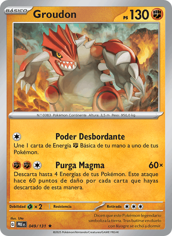 Groudon, carte 049 de Evoluciones Prismáticas