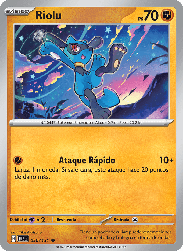 Riolu, carta 050 de Evoluciones Prismáticas