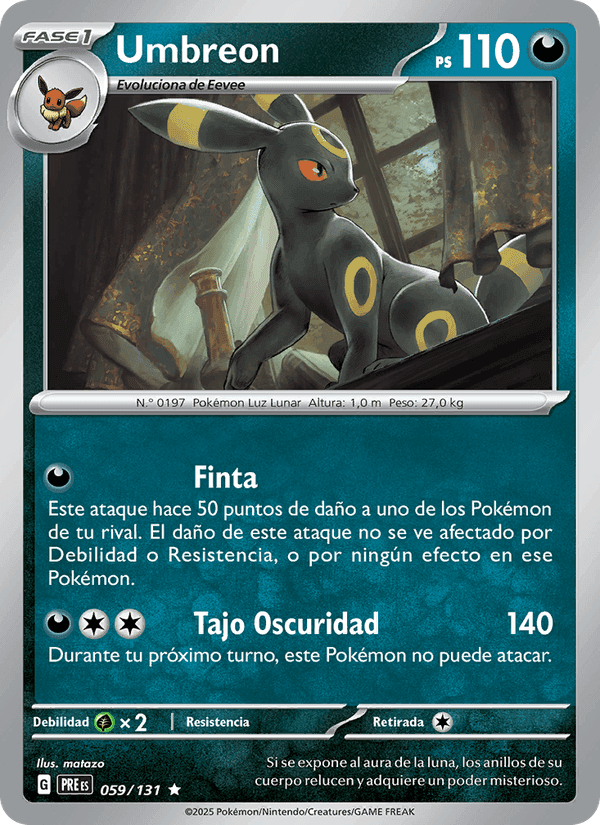Umbreon, carta 059 de Evoluciones Prismáticas