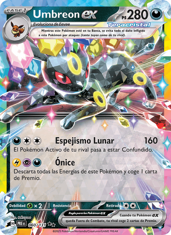 Umbreon ex, carta 060 de Evoluciones Prismáticas
