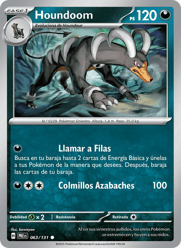 Houndoom, card 063 from Evoluciones Prismáticas