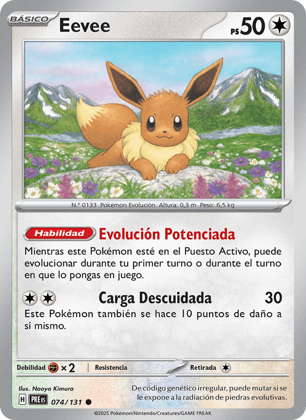 Eevee, carta 074 di Evoluciones Prismáticas