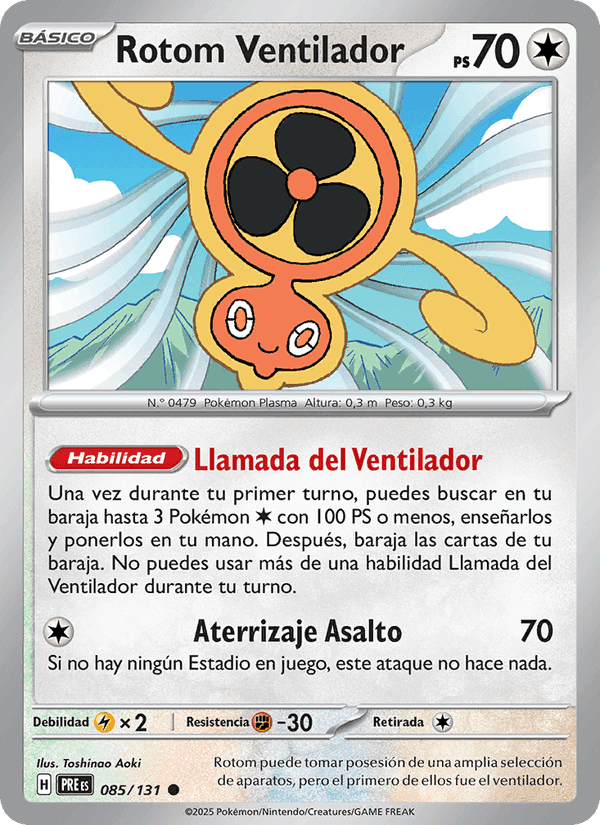 Rotom Ventilador, carta 085 de Evoluciones Prismáticas