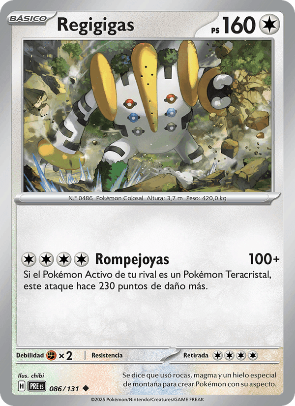 Regigigas, carta 086 de Evoluciones Prismáticas