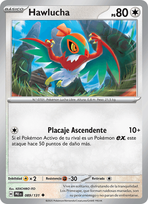 Hawlucha, carta 089 de Evoluciones Prismáticas