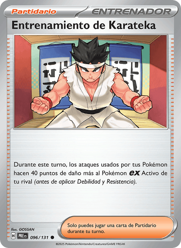 Entrenamiento de Karateka, carta 096 de Evoluciones Prismáticas