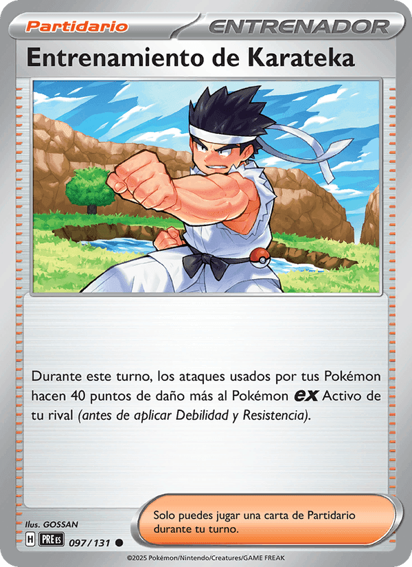 Entrenamiento de Karateka, card 097 from Evoluciones Prismáticas