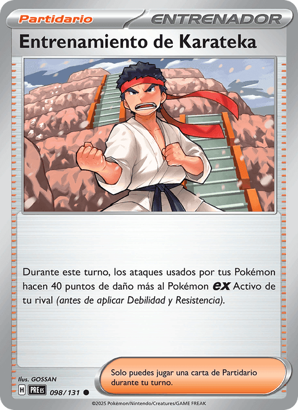 Entrenamiento de Karateka, carta 098 de Evoluciones Prismáticas
