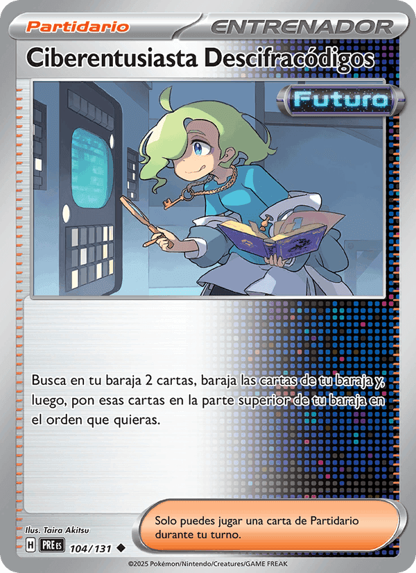 Ciberentusiasta Descifracódigos, card 104 from Evoluciones Prismáticas