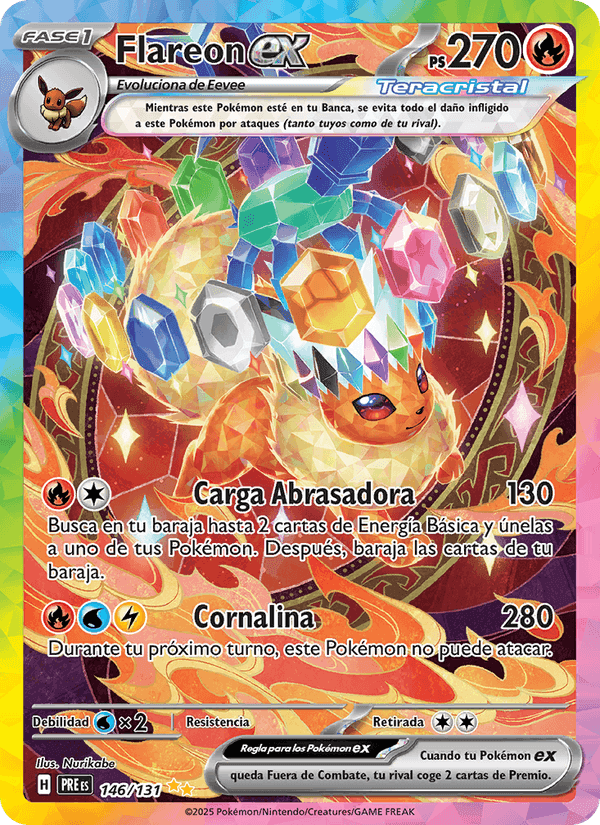 Flareon ex, carta 146 di Evoluciones Prismáticas