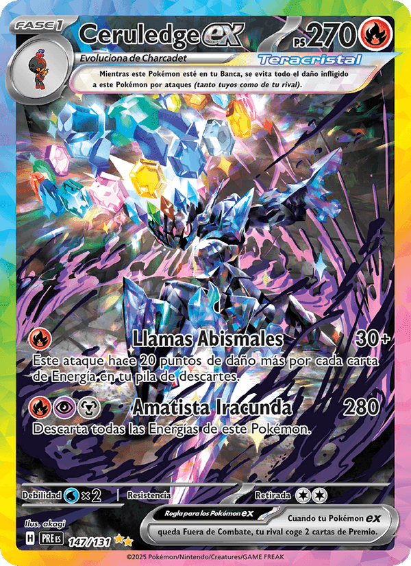 Ceruledge ex, carta 147 de Evoluciones Prismáticas
