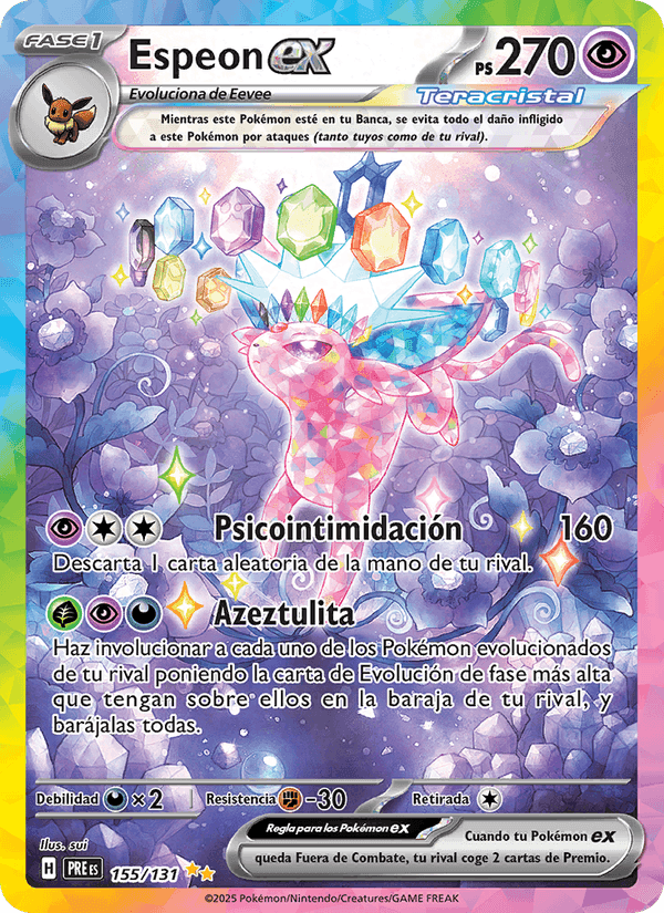 Espeon ex, carte 155 de Evoluciones Prismáticas