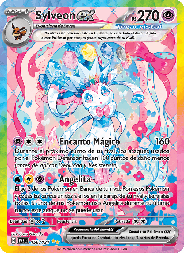 Sylveon ex, carta 156 de Evoluciones Prismáticas