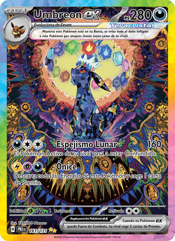 Umbreon ex, carte 161 de Evoluciones Prismáticas