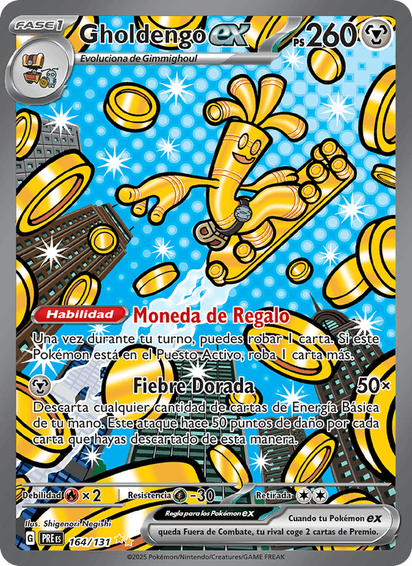 Gholdengo ex, carta 164 di Evoluciones Prismáticas