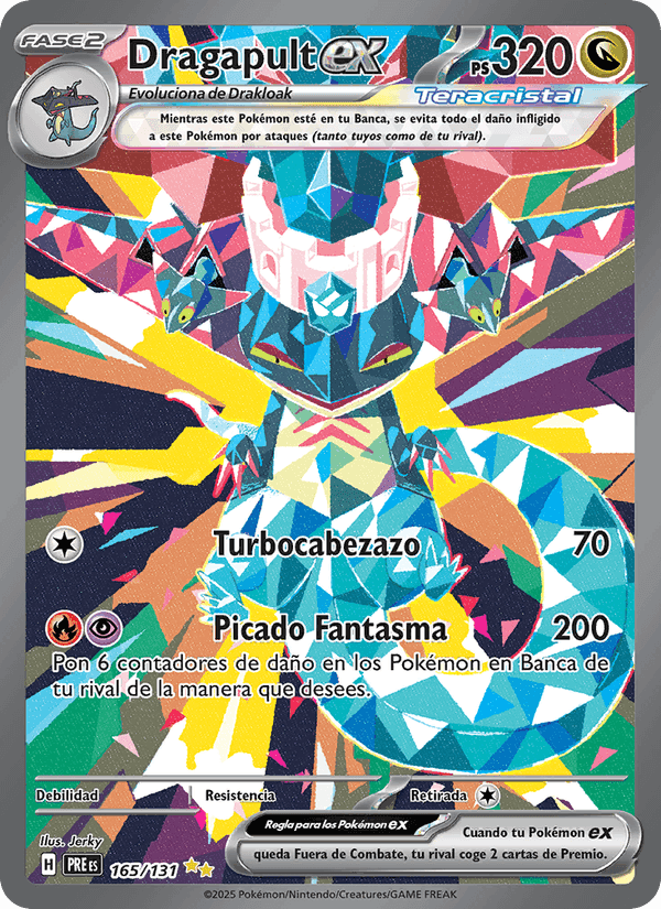 Dragapult ex, carta 165 de Evoluciones Prismáticas