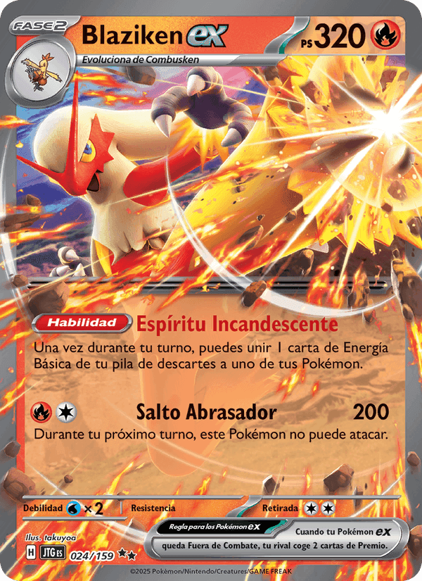 Blaziken ex, carta 024 de Juntos de Aventuras