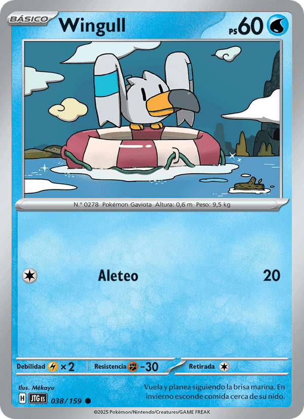 Wingull, carta 038 de Juntos de Aventuras