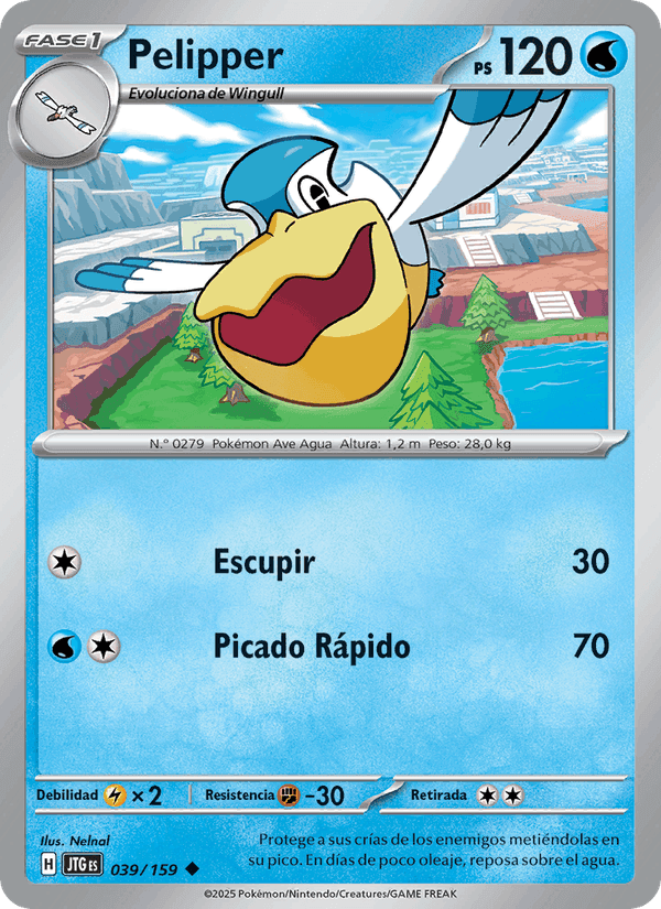 Pelipper, carta 039 de Juntos de Aventuras