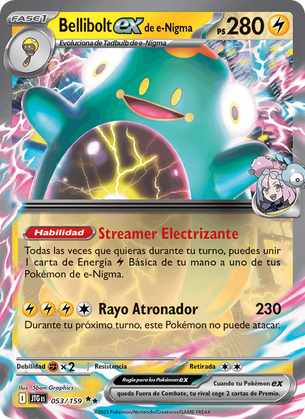 Bellibolt ex de e-Nigma, carta 053 de Juntos de Aventuras