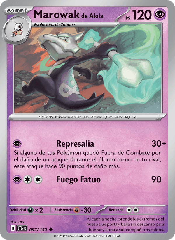 Marowak de Alola, carta 057 de Juntos de Aventuras