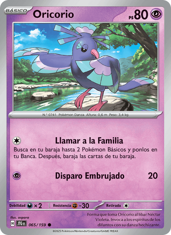 Oricorio, carta 065 de Juntos de Aventuras