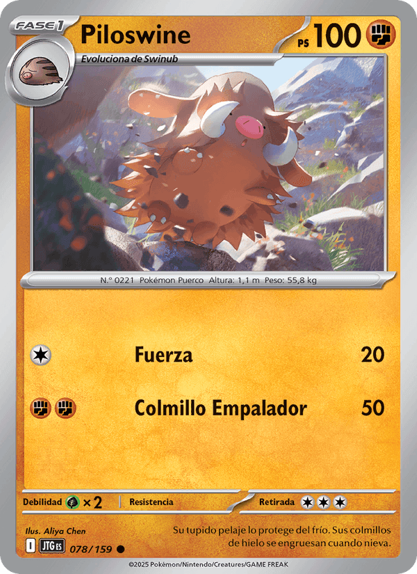 Piloswine, carta 078 di Juntos de Aventuras
