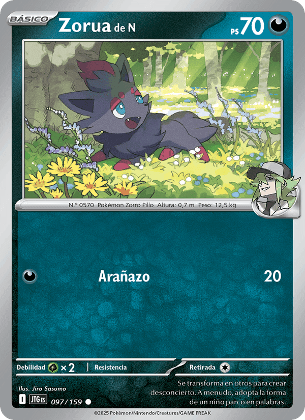 Zorua de N, card 097 from Juntos de Aventuras