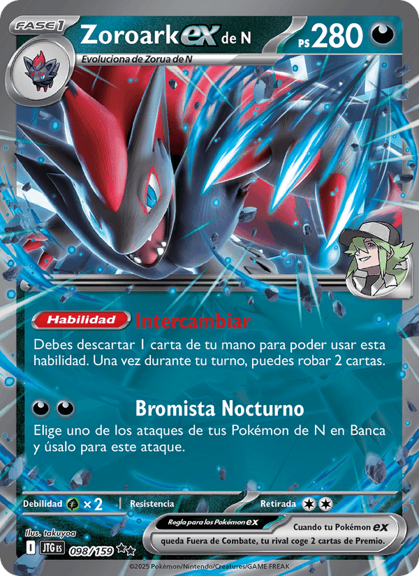 Zoroark ex de N, card 098 from Juntos de Aventuras