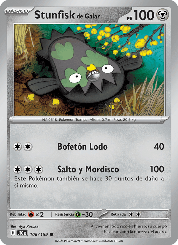 Stunfisk de Galar, carta 106 de Juntos de Aventuras