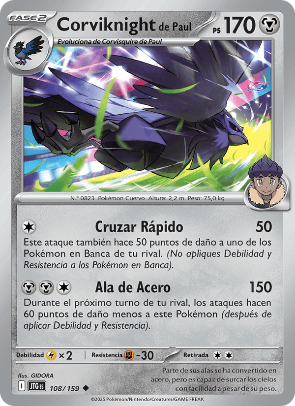 Corviknight de Paul, card 108 from Juntos de Aventuras