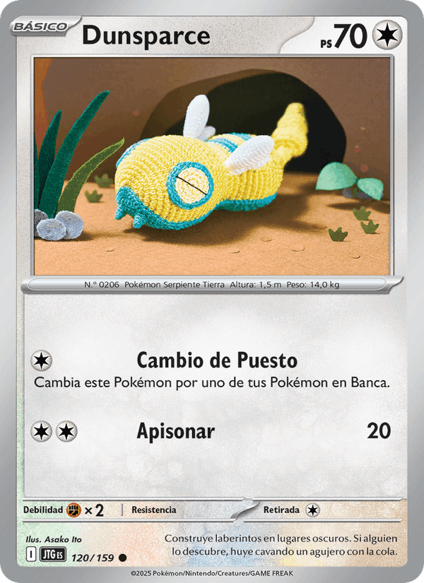 Dunsparce, card 120 from Juntos de Aventuras