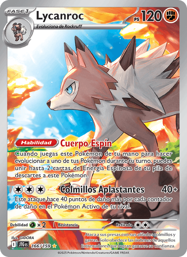 Lycanroc, carta 166 di Juntos de Aventuras