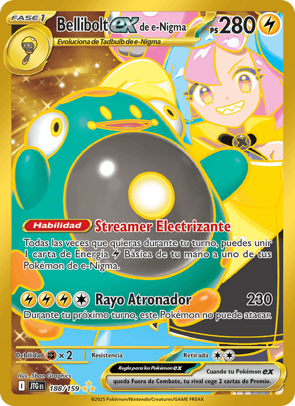 Bellibolt ex de e-Nigma, card 188 from Juntos de Aventuras