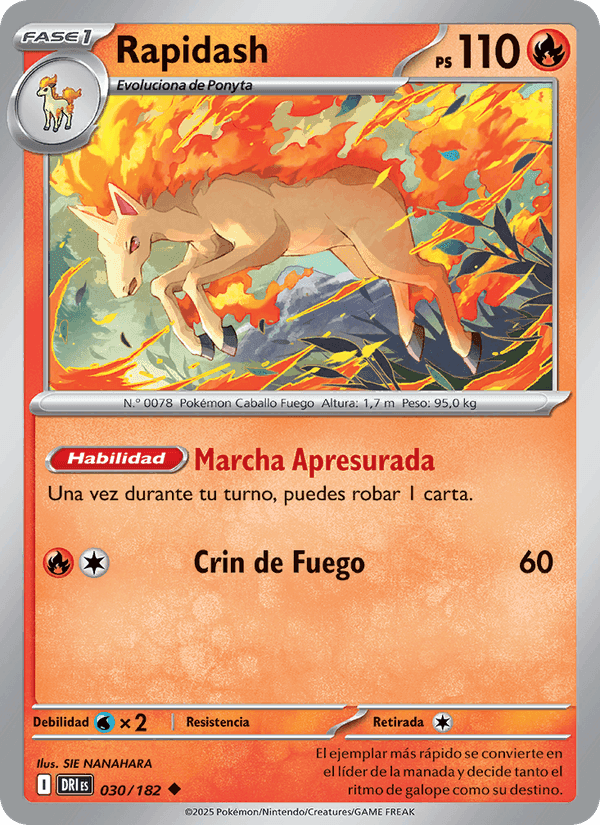 Rapidash, carta 030 di Rivales Predestinados