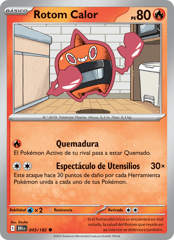 Rotom Calor, carta 043 de Rivales Predestinados