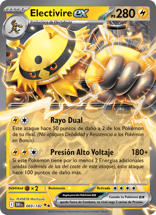 Electivire ex, carta 069 de Rivales Predestinados