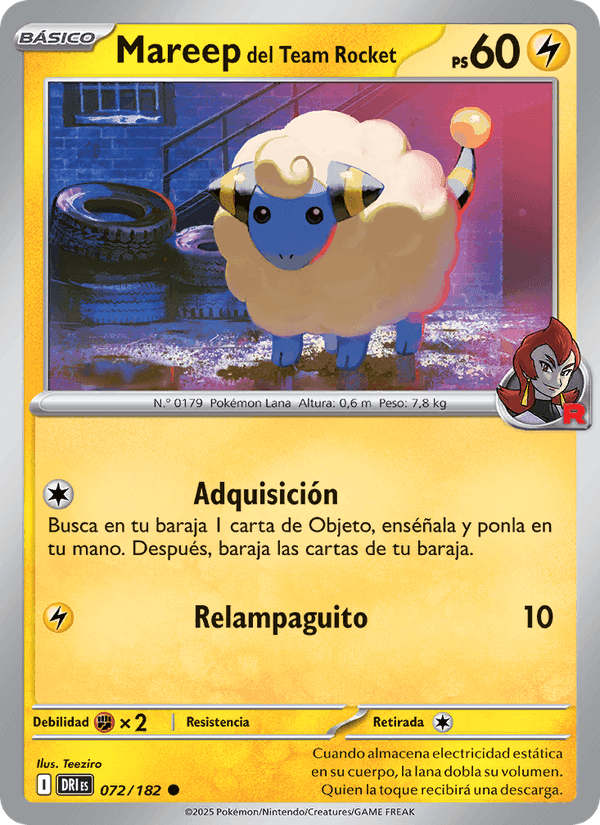Mareep del Team Rocket, carta 072 de Rivales Predestinados