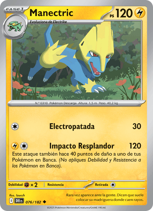Manectric, carta 076 de Rivales Predestinados